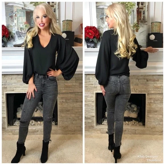 LAST PAIR! VERVET High Waisted Black Acid Wash Skinny Jeans! - Picture 3 of 8